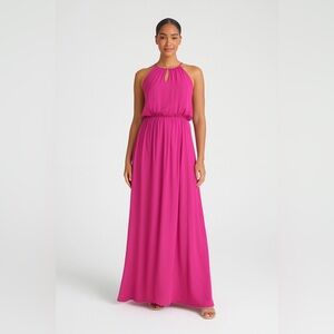 Jennifer Lopez NWT Hot Pink Sleeveless Maxi Dress Size Large